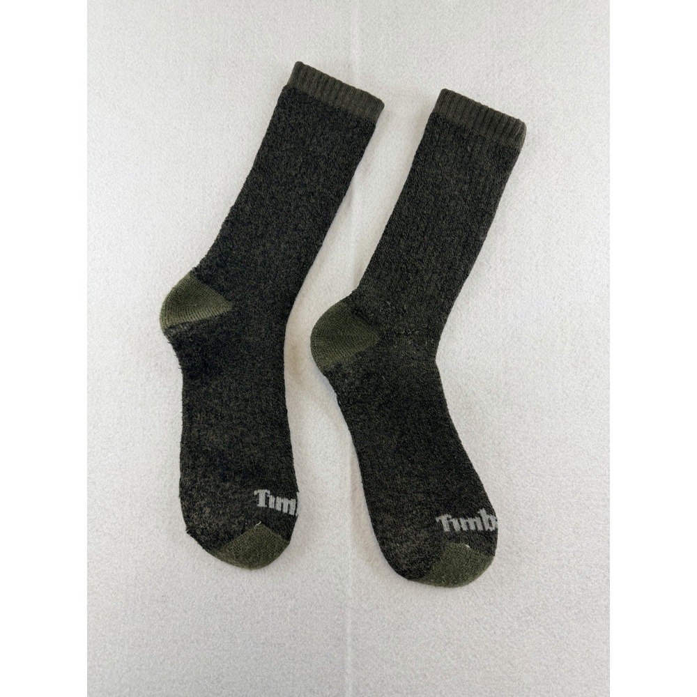 Timberland Cushioned Crew Sock Men's Shoe Size 6-12, 1 Pair of Socks, Gray Green